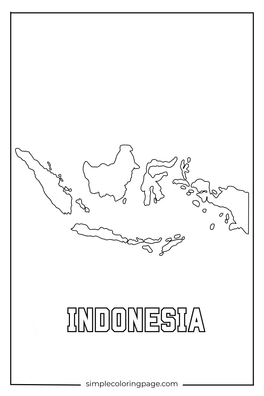 Map Indonesia - Coloring Page