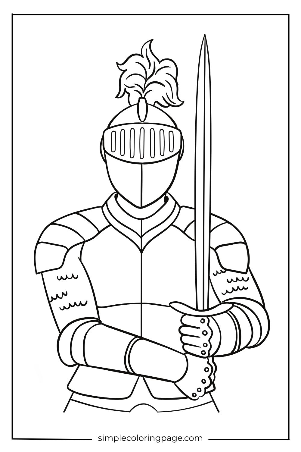 knight coloring page (printable) (1)